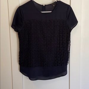 ANN TAYLOR navy blouse